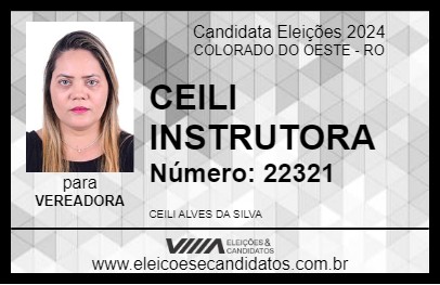 Candidato CEILI INSTRUTORA 2024 - COLORADO DO OESTE - Eleições