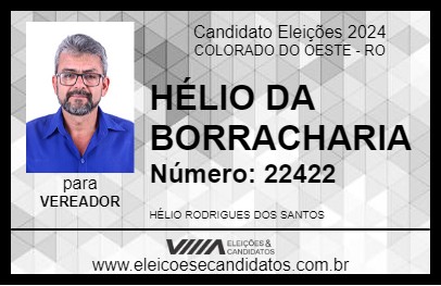 Candidato HÉLIO DA BORRACHARIA 2024 - COLORADO DO OESTE - Eleições