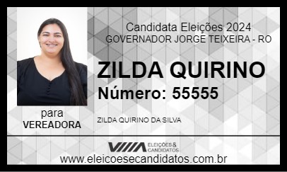 Candidato ZILDA QUIRINO 2024 - GOVERNADOR JORGE TEIXEIRA - Eleições