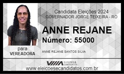 Candidato ANNE REJANE 2024 - GOVERNADOR JORGE TEIXEIRA - Eleições