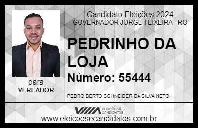 Candidato PEDRINHO DA LOJA 2024 - GOVERNADOR JORGE TEIXEIRA - Eleições