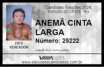 Candidato ANEMÃ CINTA LARGA 2024 - ESPIGÃO DO OESTE - Eleições