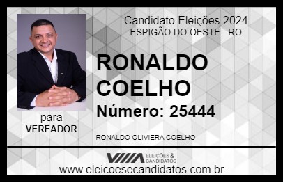 Candidato RONALDO COELHO 2024 - ESPIGÃO DO OESTE - Eleições