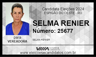 Candidato SELMA RENIER 2024 - ESPIGÃO DO OESTE - Eleições