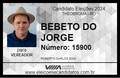 Candidato BEBETO DO JORGE 2024 - THEOBROMA - Eleições