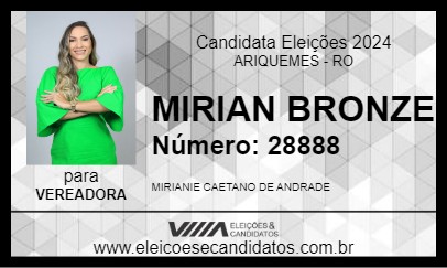 Candidato MIRIAN BRONZE 2024 - ARIQUEMES - Eleições