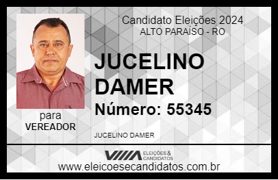 Candidato JUCELINO DAMER 2024 - ALTO PARAÍSO - Eleições