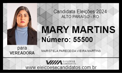 Candidato MARY MARTINS 2024 - ALTO PARAÍSO - Eleições