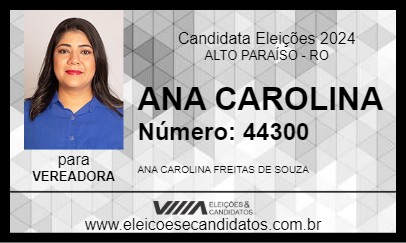 Candidato ANA CAROLINA 2024 - ALTO PARAÍSO - Eleições