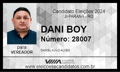 Candidato DANI BOY 2024 - JI-PARANÁ - Eleições