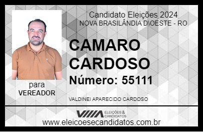 Candidato CAMARO CARDOSO 2024 - NOVA BRASILÂNDIA D\OESTE - Eleições