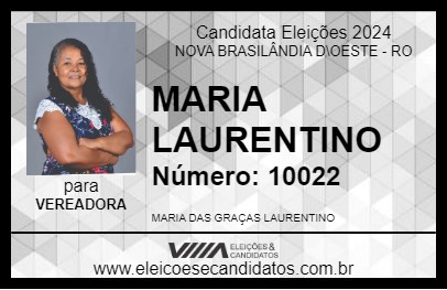 Candidato MARIA DA 15 2024 - NOVA BRASILÂNDIA D\OESTE - Eleições