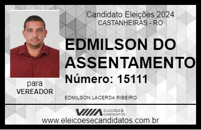 Candidato EDMILSON DO ASSENTAMENTO 2024 - CASTANHEIRAS - Eleições