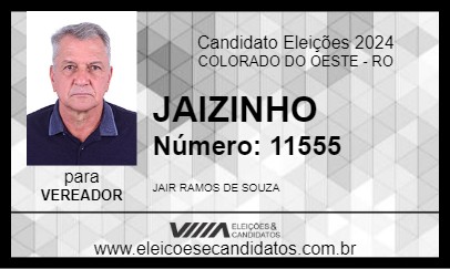 Candidato JAIZINHO 2024 - COLORADO DO OESTE - Eleições