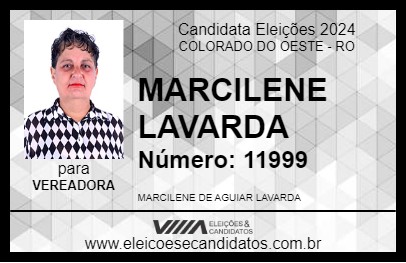 Candidato MARCILENE LAVARDA 2024 - COLORADO DO OESTE - Eleições