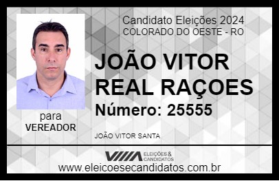 Candidato JOÃO VITOR REAL RAÇOES 2024 - COLORADO DO OESTE - Eleições