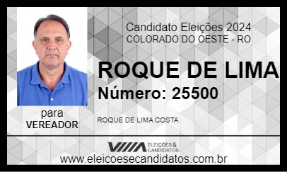 Candidato ROQUE DE LIMA 2024 - COLORADO DO OESTE - Eleições