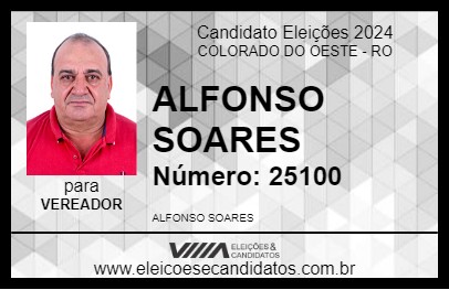 Candidato ALFONSO SOARES 2024 - COLORADO DO OESTE - Eleições