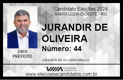 Candidato JURANDIR DE OLIVEIRA 2024 - SANTA LUZIA D\OESTE - Eleições