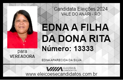 Candidato EDNA A FILHA DA DONA RITA 2024 - VALE DO ANARI - Eleições