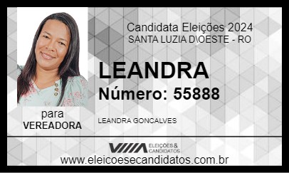 Candidato LEANDRA 2024 - SANTA LUZIA D\OESTE - Eleições