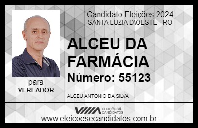 Candidato ALCEU DA FARMÁCIA 2024 - SANTA LUZIA D\OESTE - Eleições