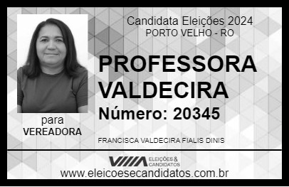 Candidato PROFESSORA VALDECIRA 2024 - PORTO VELHO - Eleições