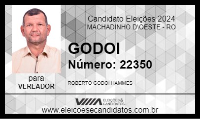 Candidato GODOI 2024 - MACHADINHO D\OESTE - Eleições