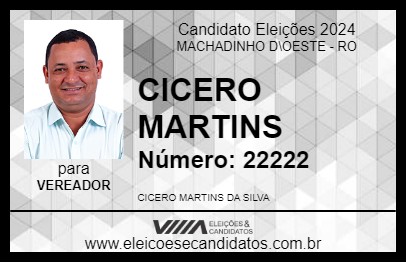 Candidato CICERO MARTINS 2024 - MACHADINHO D\OESTE - Eleições