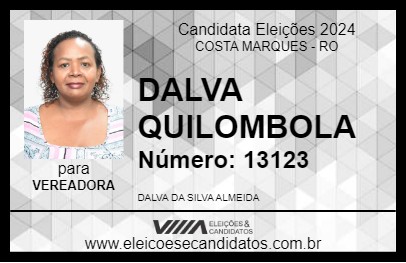 Candidato DALVA QUILOMBOLA 2024 - COSTA MARQUES - Eleições