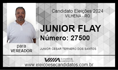 Candidato JUNIOR FLAY 2024 - VILHENA - Eleições