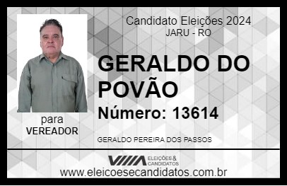 Candidato GERALDO DO POVÃO 2024 - JARU - Eleições