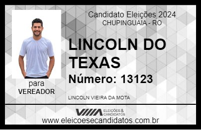 Candidato LINCOLN DO TEXAS 2024 - CHUPINGUAIA - Eleições