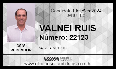 Candidato VALNEI RUIS 2024 - JARU - Eleições