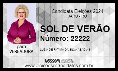 Candidato SOL DE VERÃO 2024 - JARU - Eleições