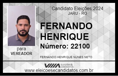 Candidato FERNANDO HENRIQUE 2024 - JARU - Eleições