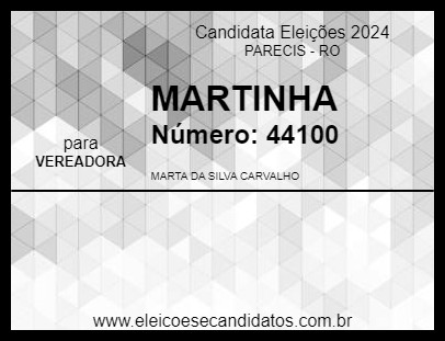 Candidato MARTINHA 2024 - PARECIS - Eleições