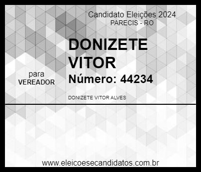 Candidato DONIZETE VITOR 2024 - PARECIS - Eleições