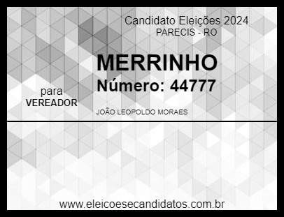 Candidato MERRINHO 2024 - PARECIS - Eleições