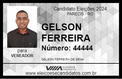 Candidato GELSON FERREIRA 2024 - PARECIS - Eleições