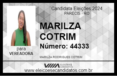 Candidato MARILZA COTRIM 2024 - PARECIS - Eleições