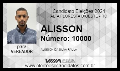 Candidato ALISSON 2024 - ALTA FLORESTA D\OESTE - Eleições