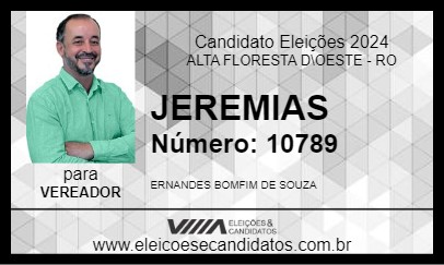 Candidato JEREMIAS 2024 - ALTA FLORESTA D\OESTE - Eleições