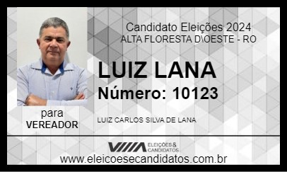 Candidato LUIZ LANA 2024 - ALTA FLORESTA D\OESTE - Eleições