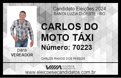 Candidato CARLOS DO MOTO TÁXI 2024 - SANTA LUZIA D\OESTE - Eleições