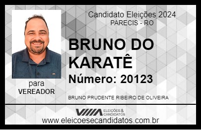 Candidato BRUNO DO KARATÊ 2024 - PARECIS - Eleições