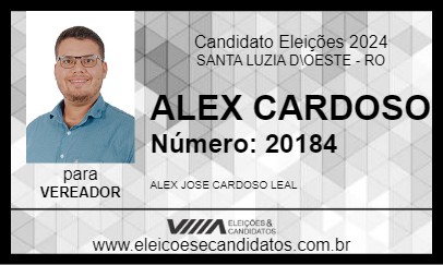 Candidato ALEX CARDOSO 2024 - SANTA LUZIA D\OESTE - Eleições