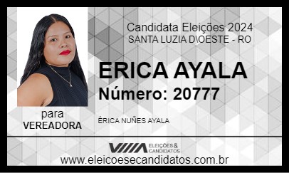 Candidato ERICA AYALA 2024 - SANTA LUZIA D\OESTE - Eleições