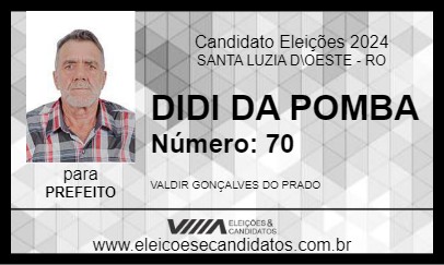 Candidato DIDI DA POMBA 2024 - SANTA LUZIA D\OESTE - Eleições