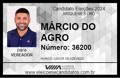 Candidato MÁRCIO DO AGRO 2024 - ARIQUEMES - Eleições